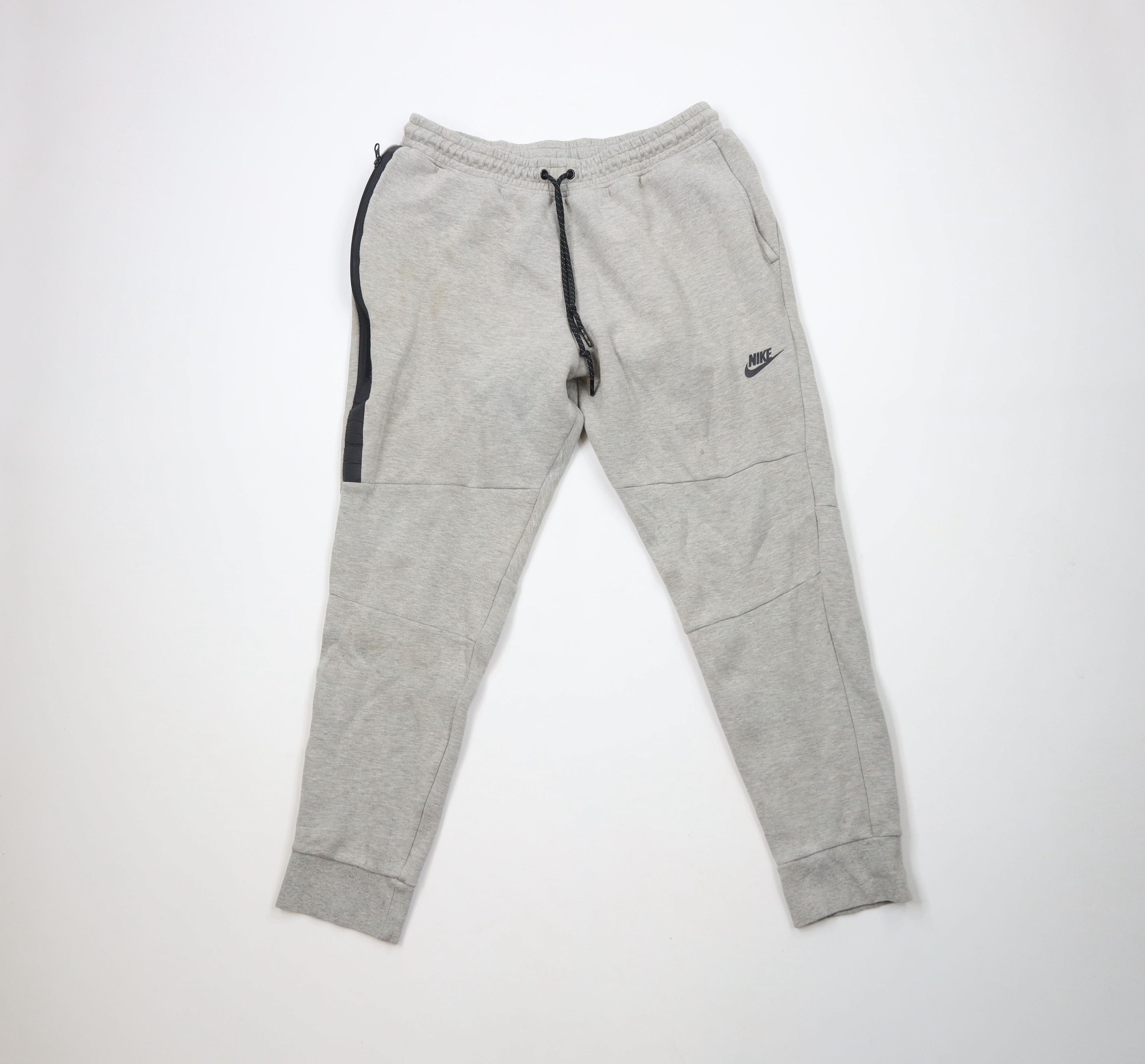Nike Tech Fleece Spell Out Cuffed Sweatpants Joggers Gray