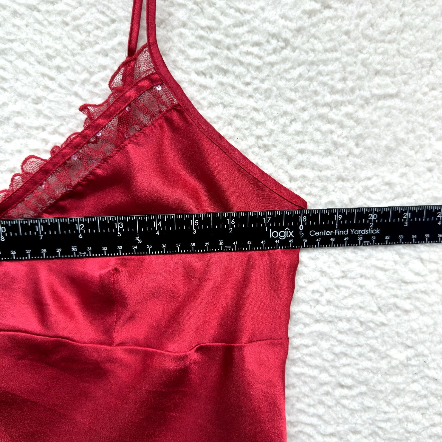 Vintage VINTAGE Camisole Top M Red Satin Lace Coquette Victorian Edwardian Y2K Size M / US 6-8 / IT 42-44 - 5 Thumbnail