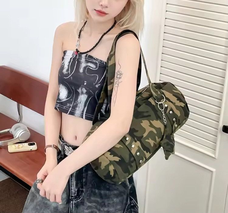 Other Y2K Korean Camouflage Single-Shoulder Streetwear Bag Size ONE SIZE - 10 Thumbnail