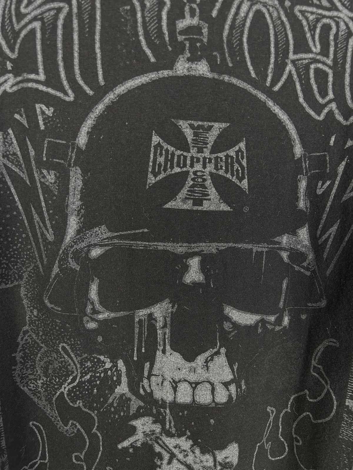 West Coast Choppers 90s West Coast Choppers Skull AOP Motorcycle T-Shirt Size US XL / EU 56 / 4 - 5 Thumbnail