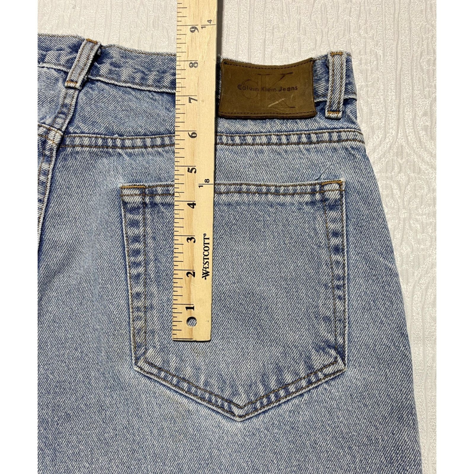 Calvin Klein VINTAGE Calvin Klein Jeans Men's 34×32 Straight 5-Pocket USA Union Made Blue Denim Jeans 00s Size US 34 / EU 50 - 5 Thumbnail