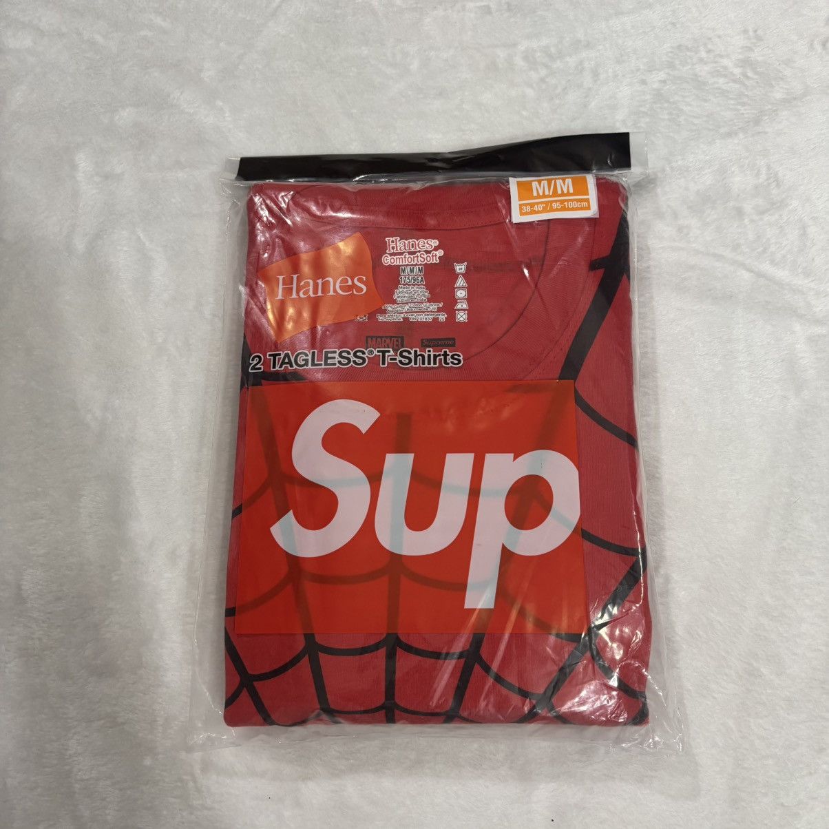 Supreme Hanes Spider-Man Tagless Tees (2 Pack) Red BRAND NEW