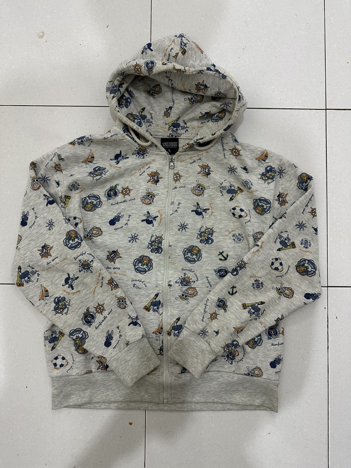 One Piece VTG Full Print One Piece Zipper Hoodie Size US L / EU 52-54 / 3 - 3 Thumbnail