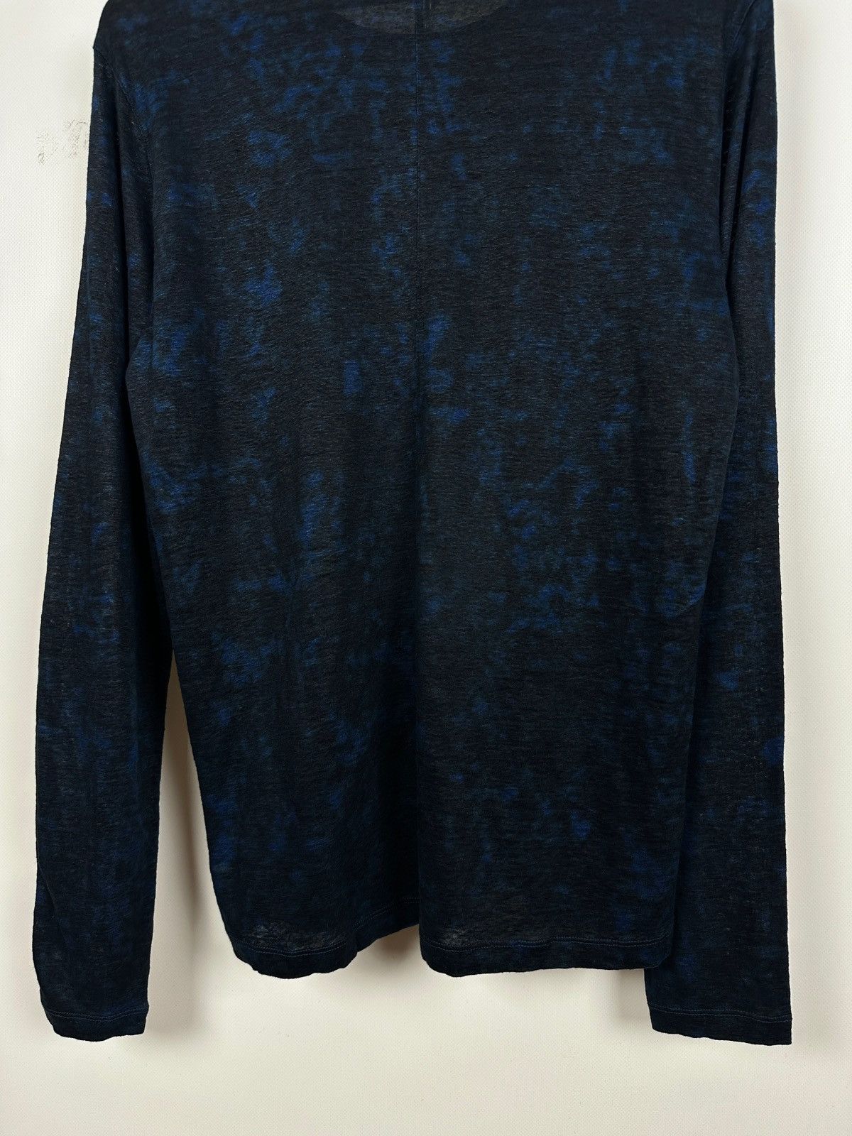 John Varvatos John Varvatos Linen Crewneck Black/Blue Long Sleeve T-Shirt Size US M / EU 48-50 / 2 - 17 Thumbnail