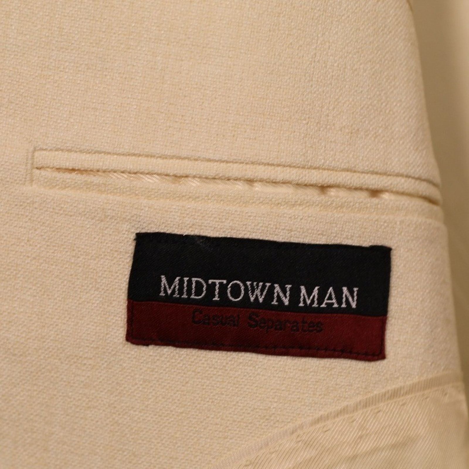 Other Midtown Man Suit Mens 48L Cream Beige 3-Button Blazer Size 48L - 7 Thumbnail