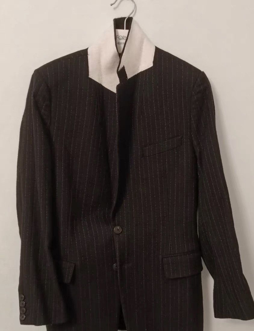 Dries Van Noten Dries Van Noten striped white lapel suit jacket Size 44R - 3 Thumbnail