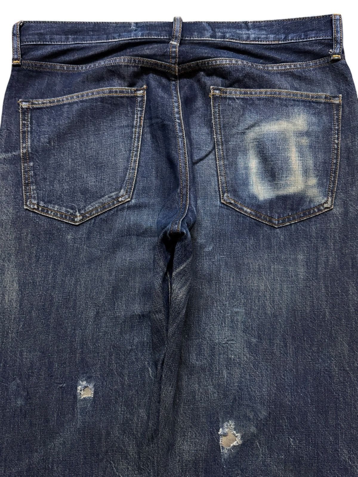 GU Vintage Y2K Japanese GU Blue Mud Wash Whisker Distressed Size US 34 / EU 50 - 4 Thumbnail