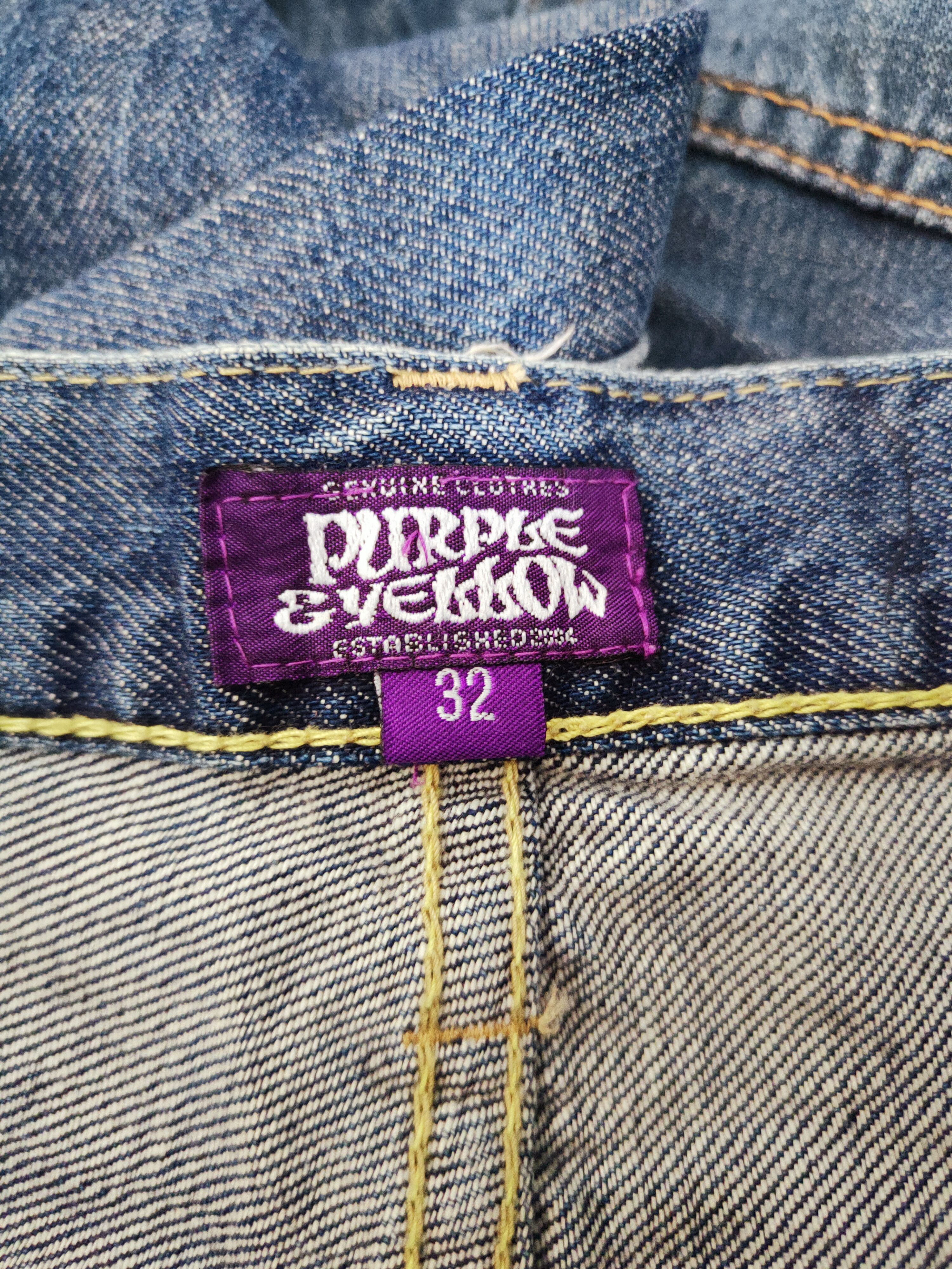 Japanese Brand Purple & Yellow Blue Distressed Ripped Jeans #W384 Size 32" / US 10 / IT 46 - 16 Thumbnail