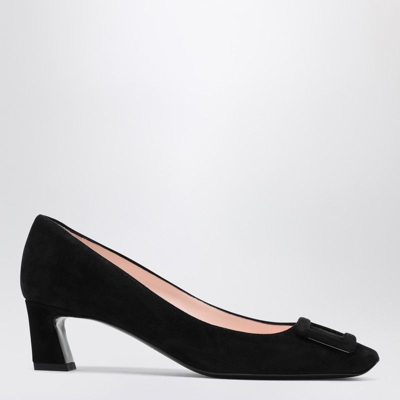 Roger Vivier Belle Vivier Black Suede Décolletés