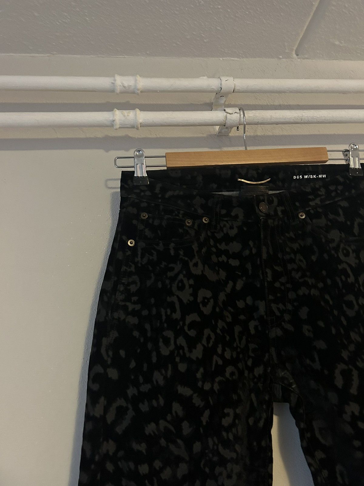 Saint Laurent Paris SS13 D05 Hedi Slimane Babycat Print Velvet Jeans Size US 29 - 4 Thumbnail