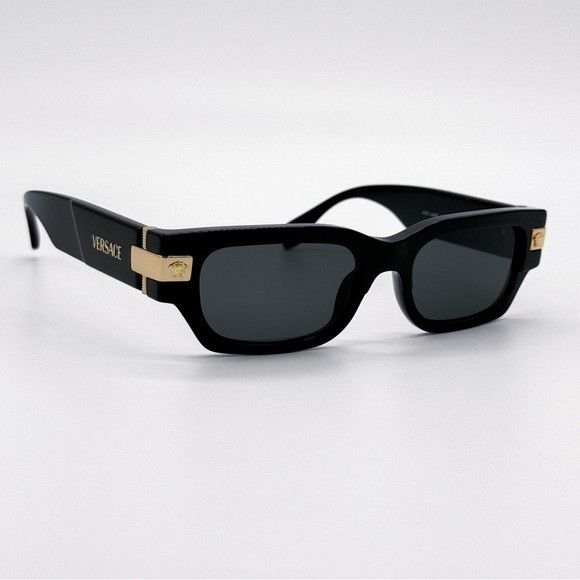 Versace NEW VERSACE VE4465 GB1/87 SQUARE MOD 4465 BLACK VE4465 GB187 Size ONE SIZE - 5 Thumbnail