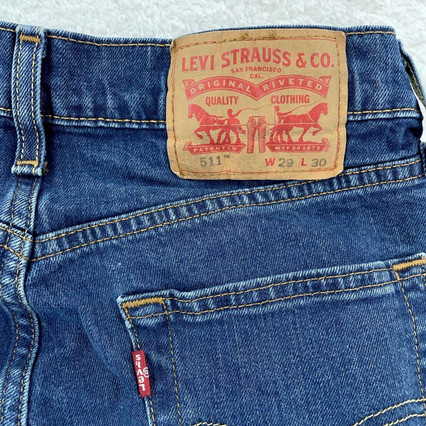 Levi's Levi's 511 Jeans Mens 29x30 Blue Slim Fit Stretch Denim Medium Wash Pants Size US 29 - 3 Thumbnail