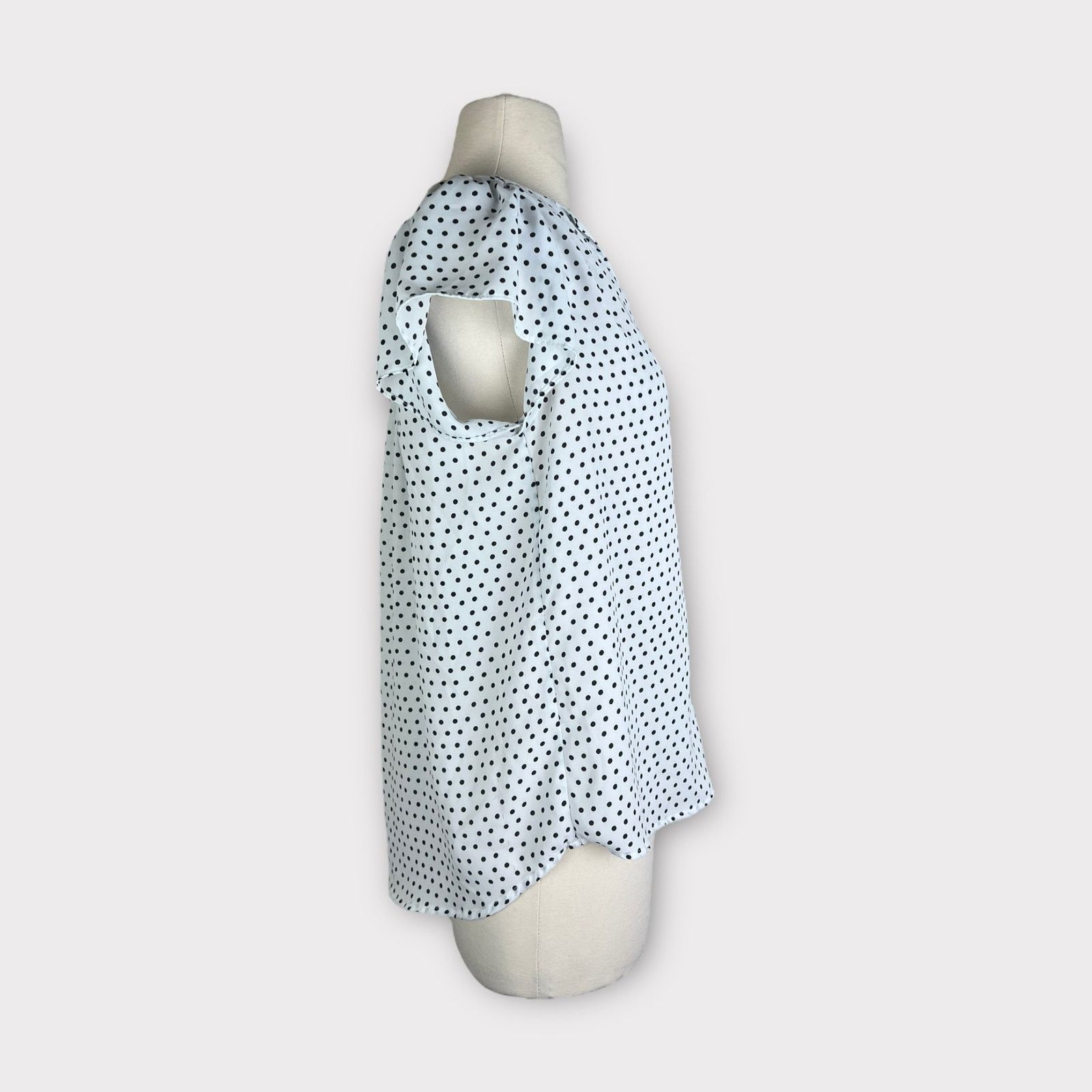 Anthropologie Madison Jules | Mirco Dots Flutter Sleeve Blouse | Medium Size M / US 6-8 / IT 42-44 - 2 Thumbnail