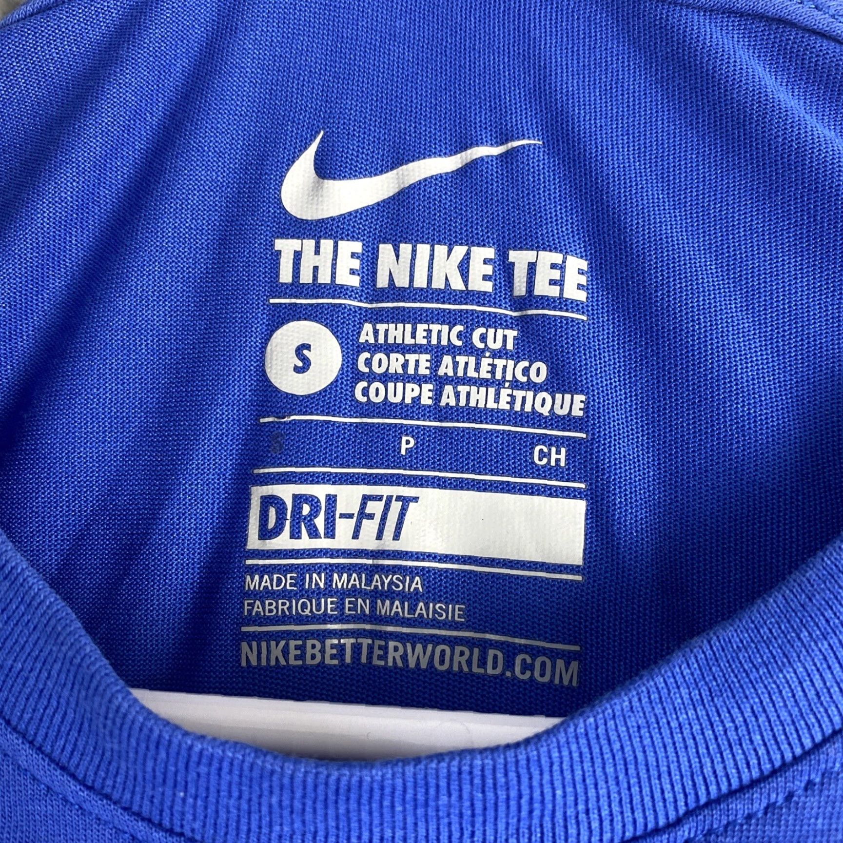 Nike Nike Men's T-Shirt Short Sleeve S Small Blue Swoosh Logo Printed / 38-13 / Regular Cotton Crew Neck / Blue White / Logo / Men Size US S / EU 44-46 / 1 - 3 Thumbnail