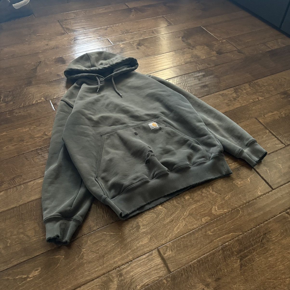 Carhartt × Vintage Vintage Distressed Carhartt Pine Green Hoodie Size US L / EU 52-54 / 3 - 2 Thumbnail