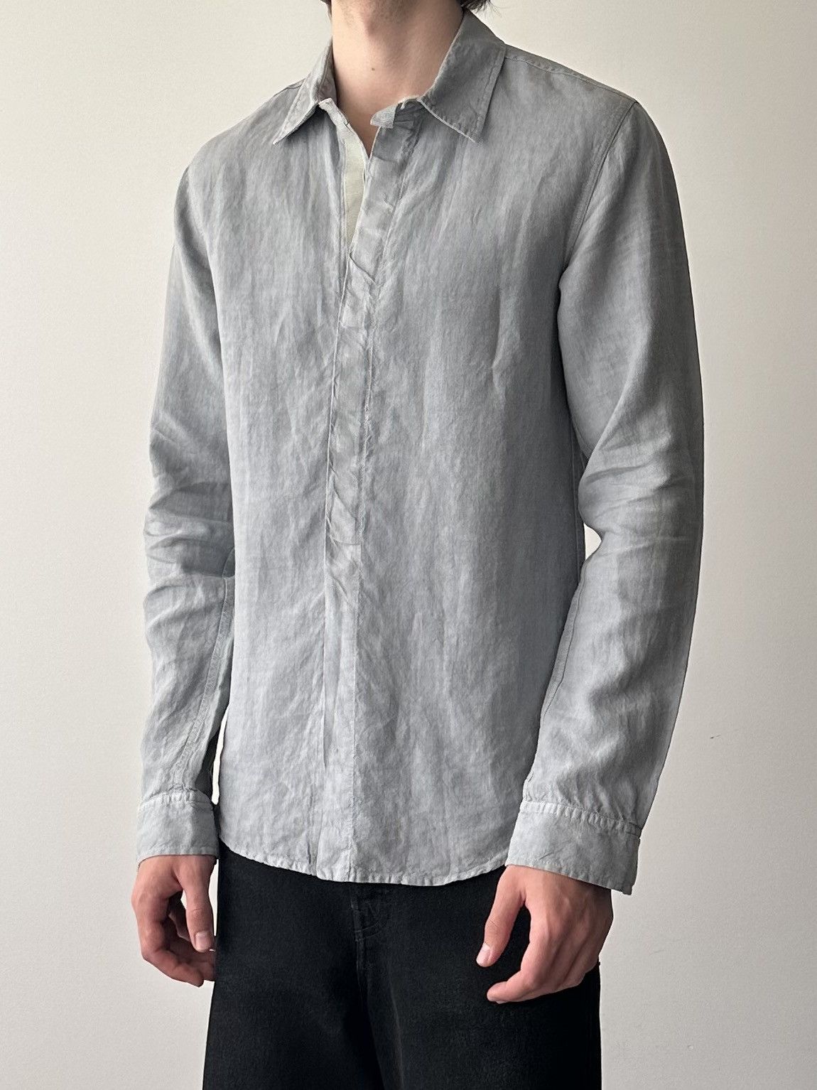 Emporio Armani Emporio Armani 90’s Velcro Linen Shirt Size US S / EU 44-46 / 1 - 2 Thumbnail
