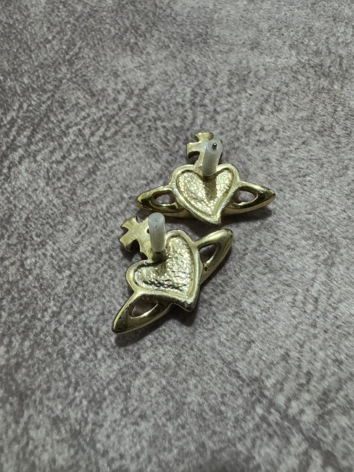 Designer × If Six Was Nine Inspired Viviene Westwood Diamante Heart Stud Earrings Size ONE SIZE - 4 Thumbnail