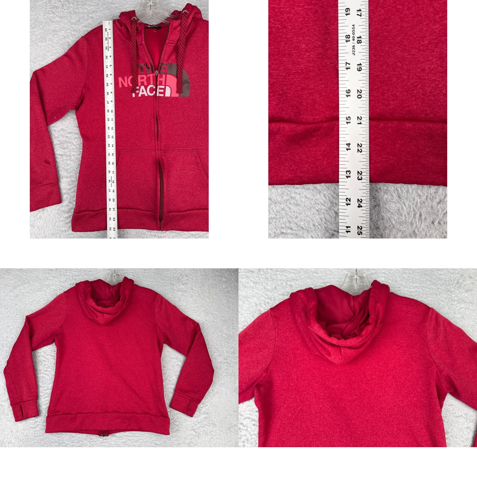 The North Face The North Face Hoodie Medium Red Hoody Hoodie Full Zip Pockets Polyester Womens Size M / US 6-8 / IT 42-44 - 9 Thumbnail