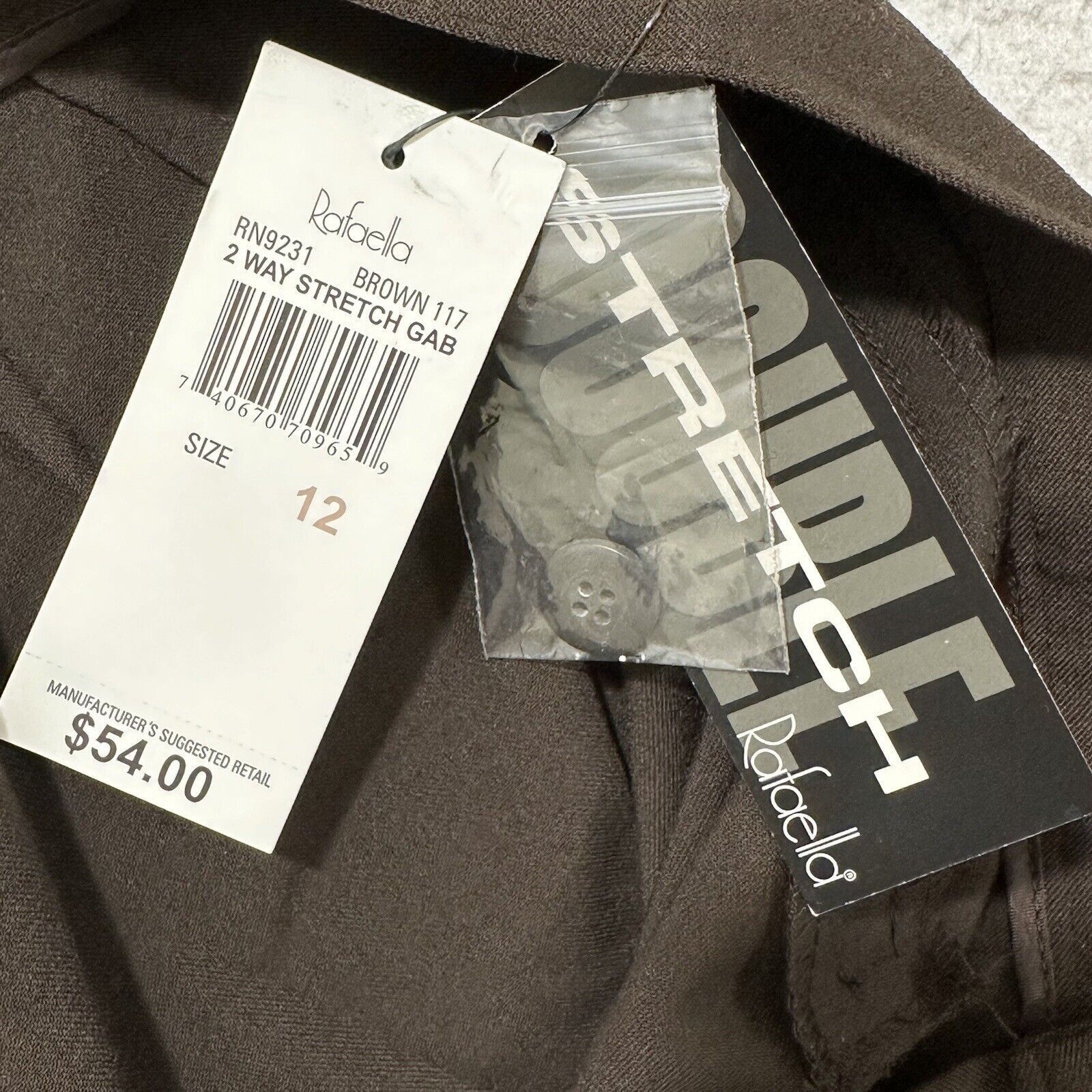 Other Vintage Rafaella 12 Straight Leg Pants Flat Front Brown Size 34" / US 12 / IT 48 - 5 Thumbnail