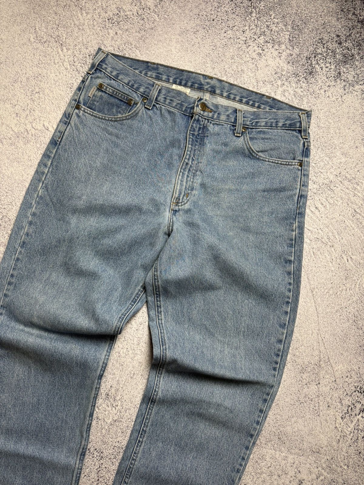 Carhartt Vintage Carhartt Jeans Work Skate Denim Pants Leather Logo Size US 38 / EU 54 - 11 Thumbnail