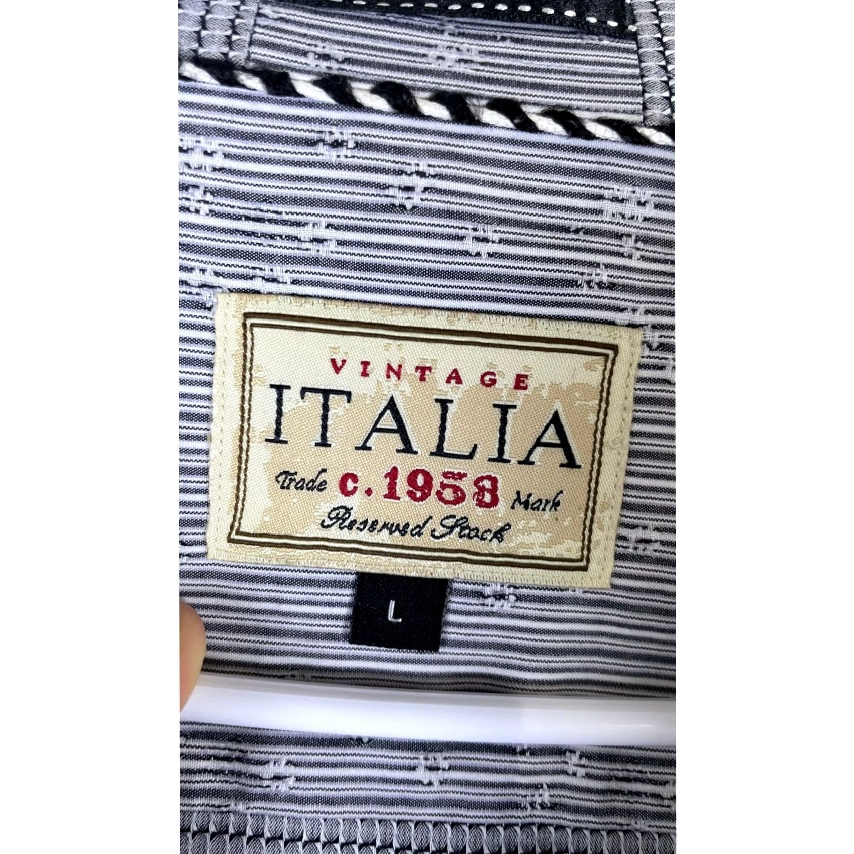 Vintage VINTAGE Italia Button-Up Shirt Mens Large Grey Excellent Long Sleeve Textured Size US L / EU 52-54 / 3 - 6 Thumbnail