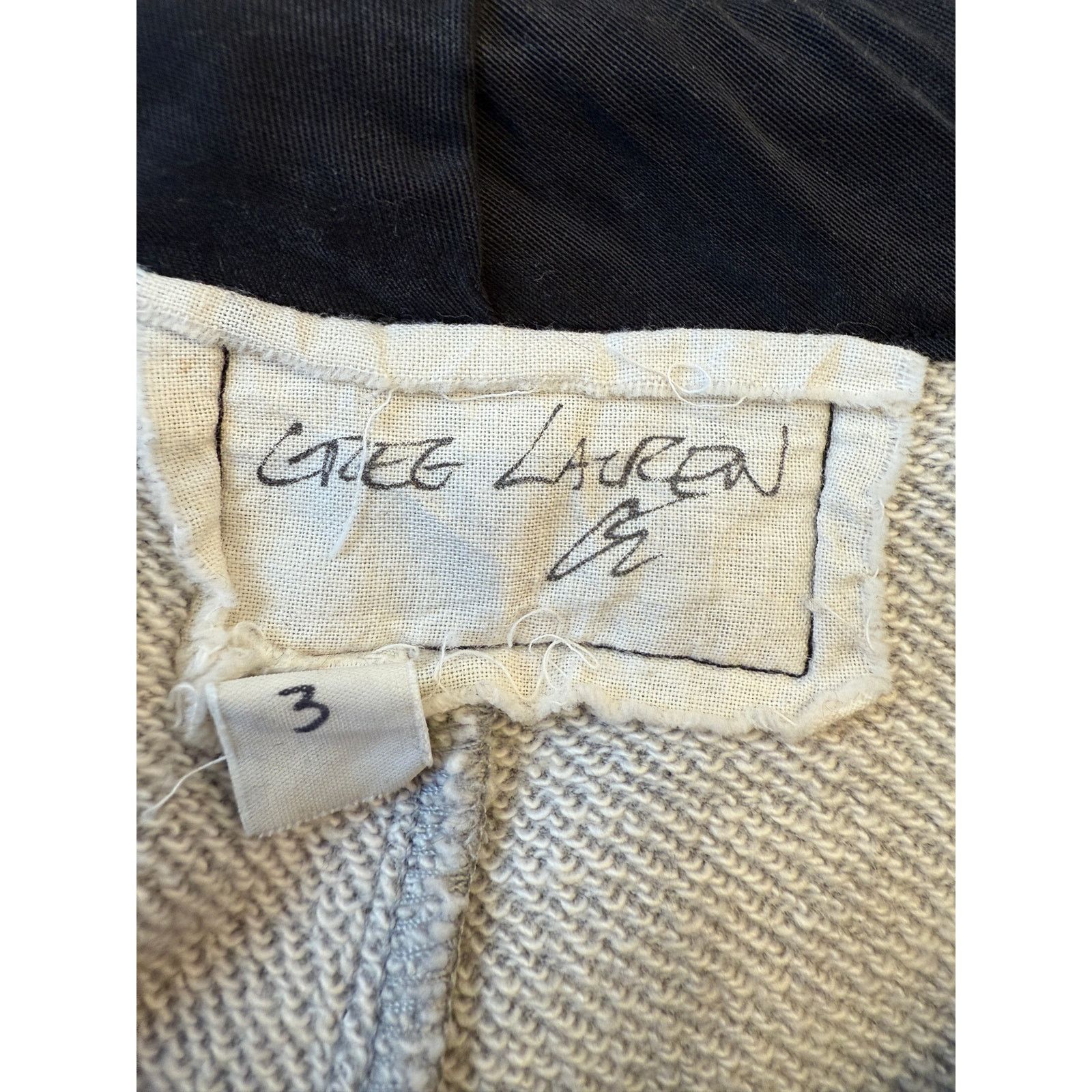 Greg Lauren Greg Lauren SAMPLE 50/50 Black Satin/Terry Long Pant Size US 34 / EU 50 - 3 Thumbnail