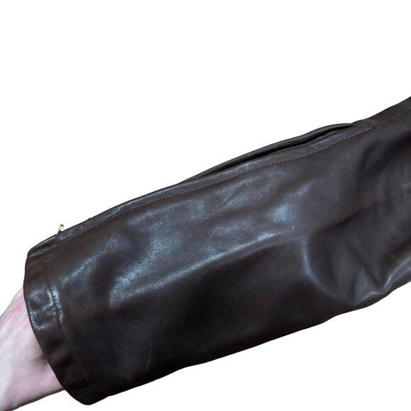 Handmade × Vintage Vintage 70s Tapered Leather Brown Pants Western Biker Size W Size 26" / US 2 / IT 38 - 6 Thumbnail