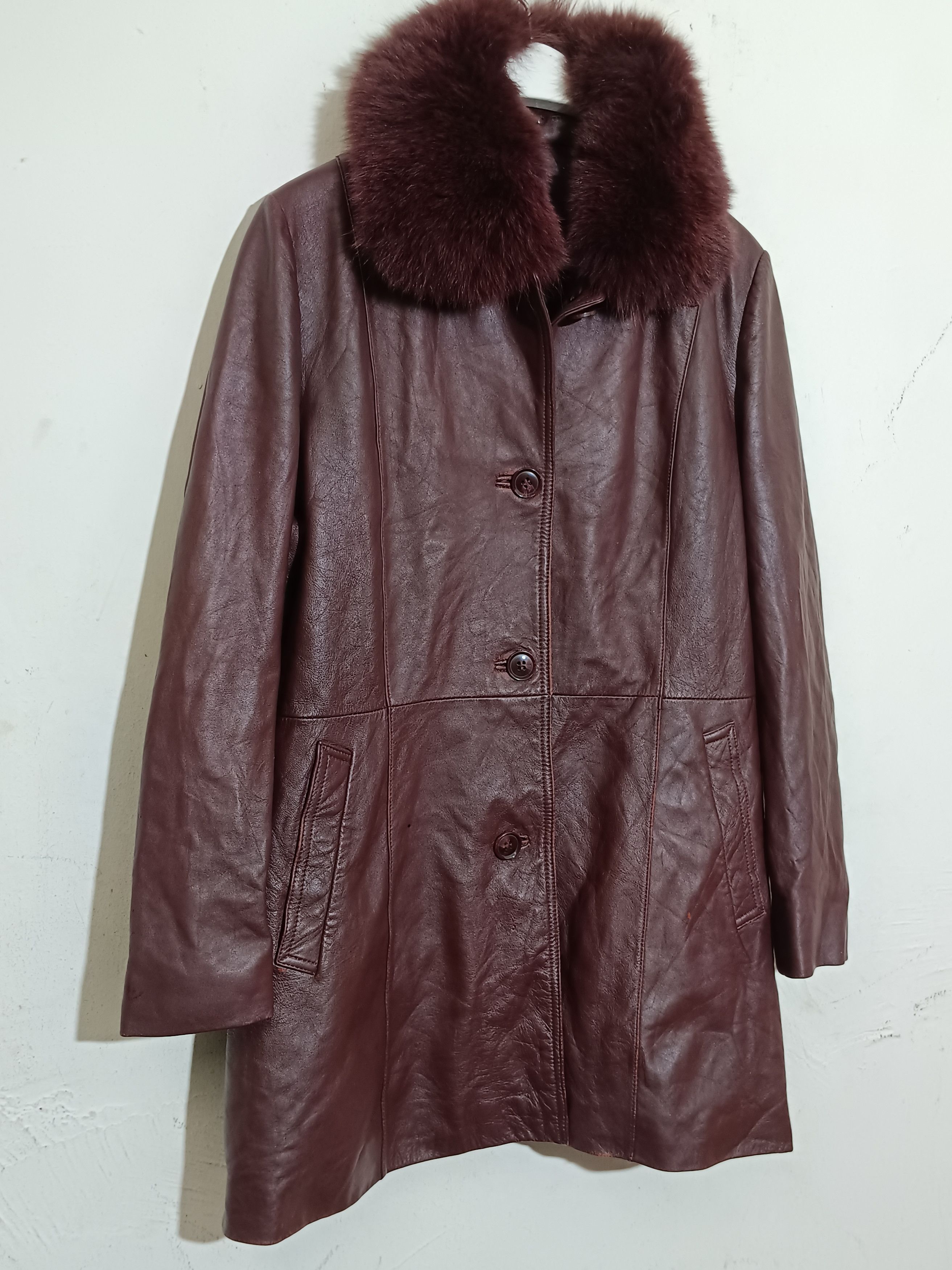 14th Addiction Vintage Coat Leather Sheepskin Fur Fox Size US L / EU 52-54 / 3 - 3 Thumbnail