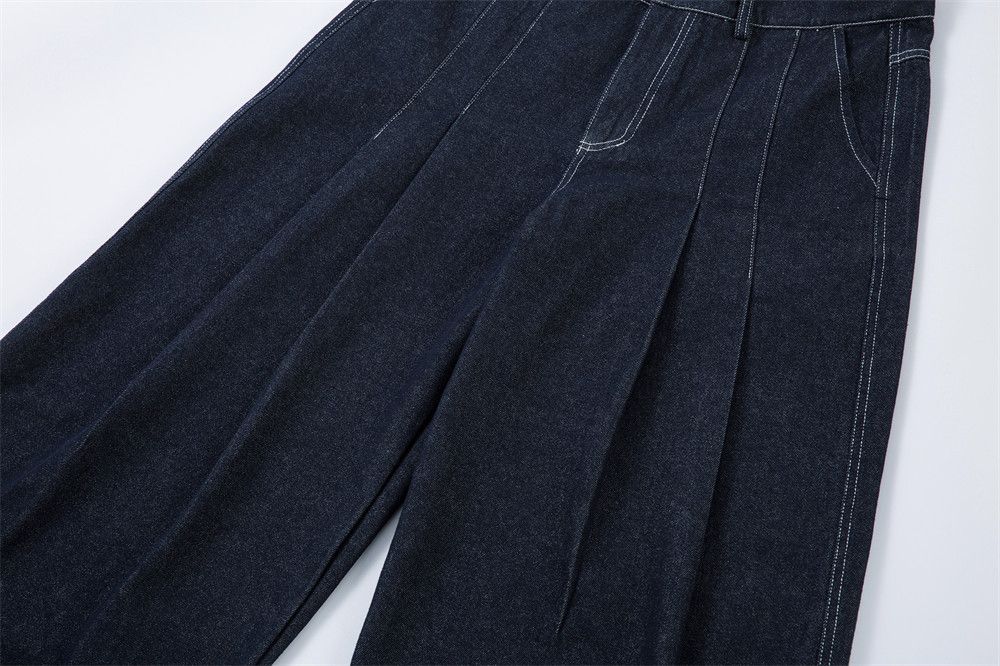 Japanese Brand × Jean Men's hip-hop trendy pleated loose wide-leg scimitar jeans Size US 32 / EU 48 - 4 Thumbnail