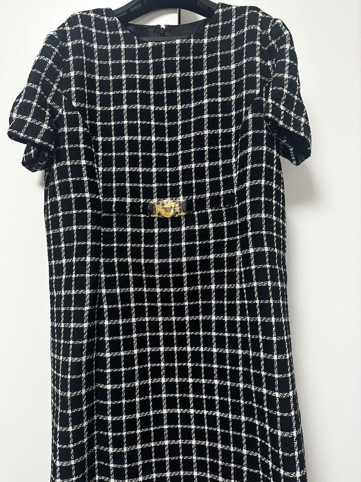 Versace Versace Black Check Dress Size XL / US 12-14 / IT 48-50 - 2 Thumbnail