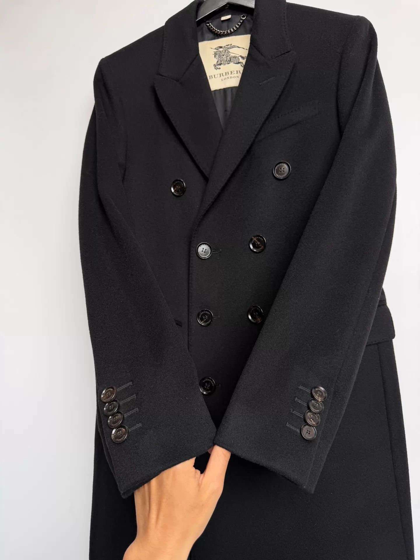 Burberry Burberry Double-Breasted Black Overcoat 48 (98 New) Size US M / EU 48-50 / 2 - 2 Thumbnail