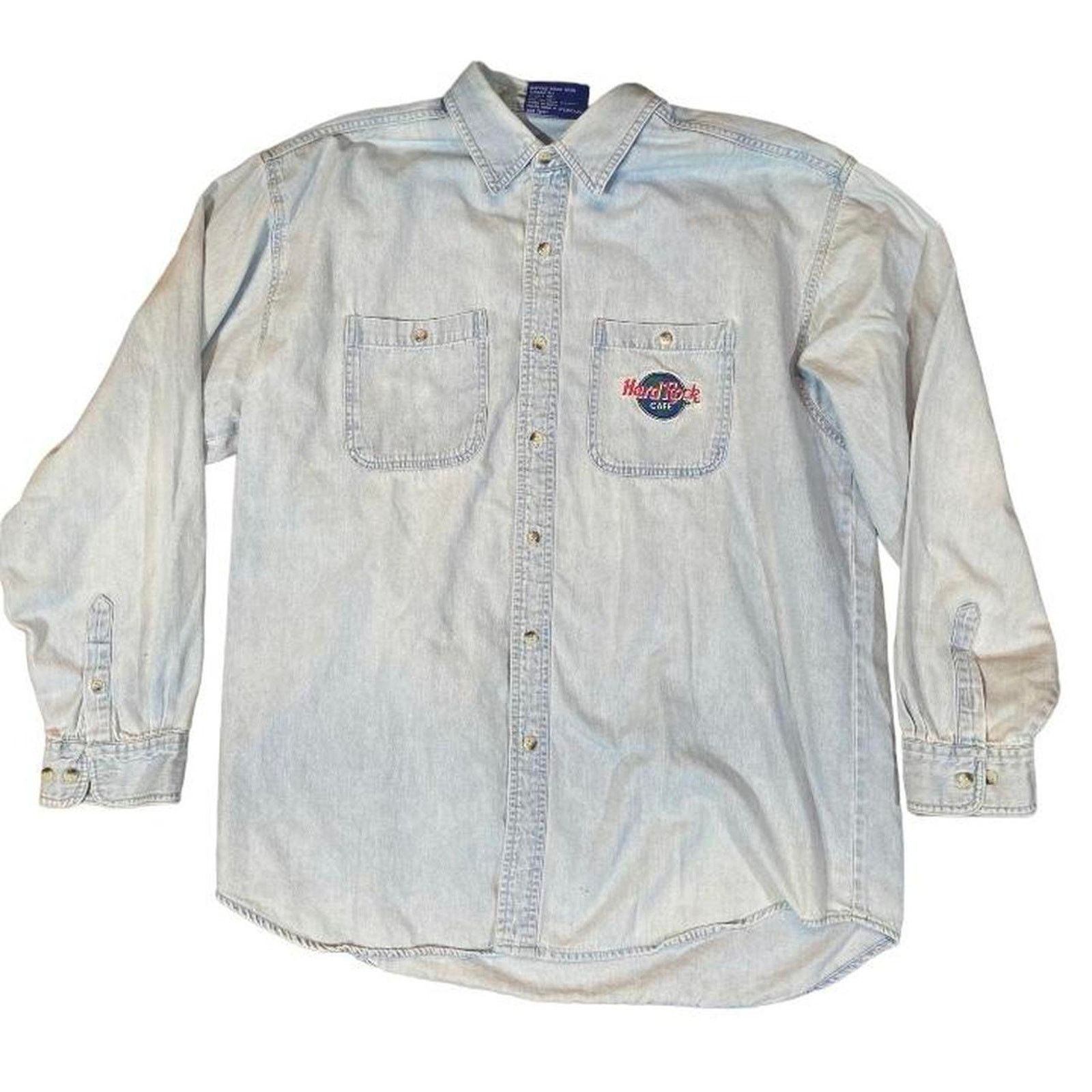 Hard Rock Cafe 90s hard rock cafe denim button up shirt xl Size US XL / EU 56 / 4 - 1 Thumbnail