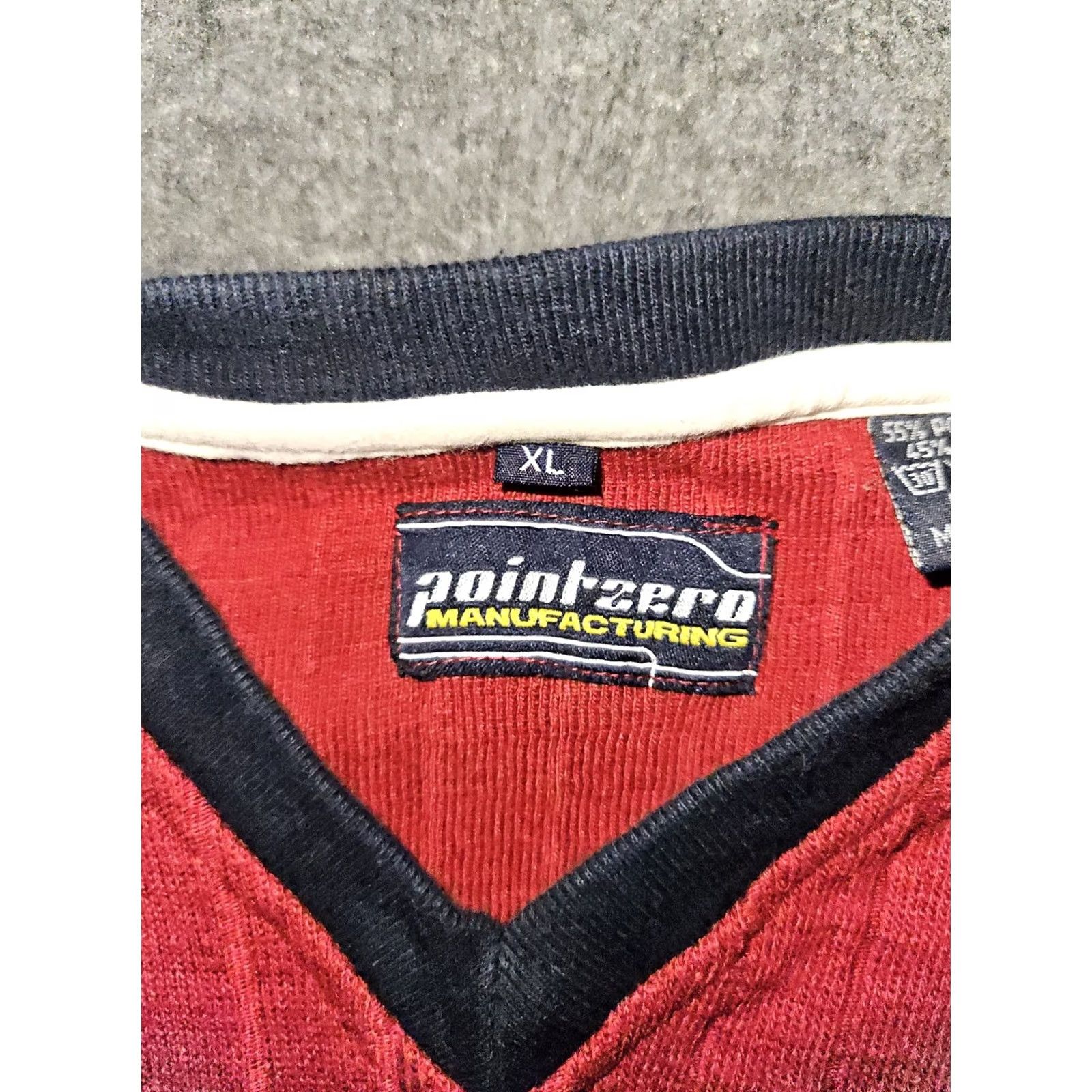 Point Zero VINTAGE Point Zero Shirt Men's XL Red Long Sleeve Striped Ribbed Y2K Size US XL / EU 56 / 4 - 2 Thumbnail