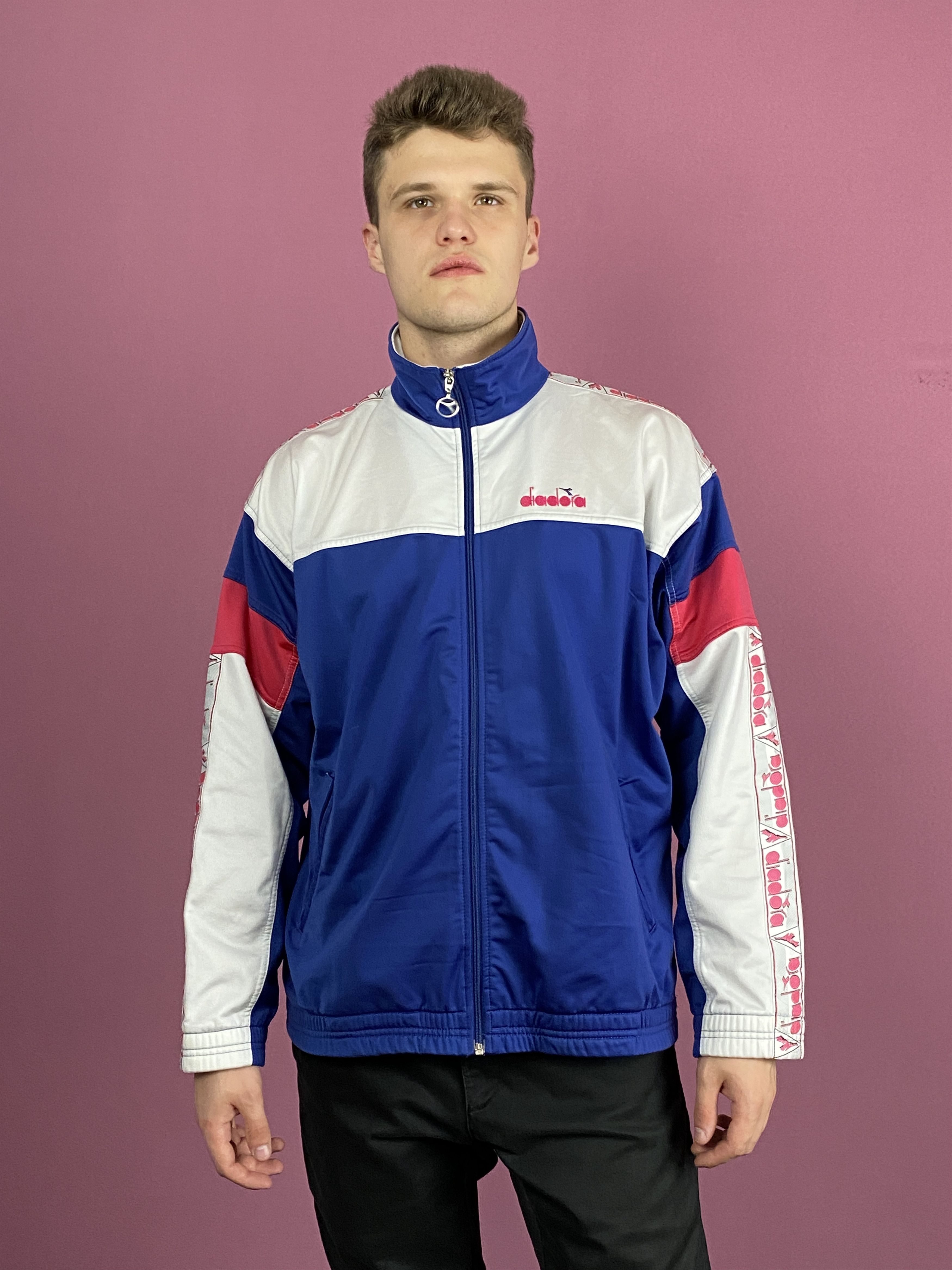 Diadora × Vintage 90s Diadora Vintage Men's Track Jacket - L Size US L / EU 52-54 / 3 - 1 Thumbnail