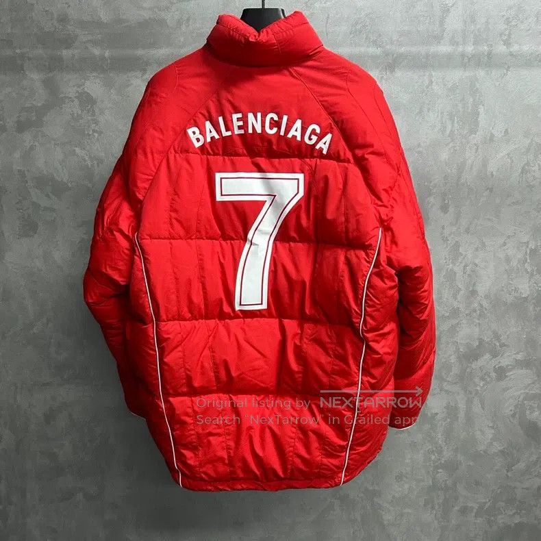 Balenciaga Balenciaga Red Soccer Print Pattern Logo Down Jacket Size US S / EU 44-46 / 1 - 8 Thumbnail