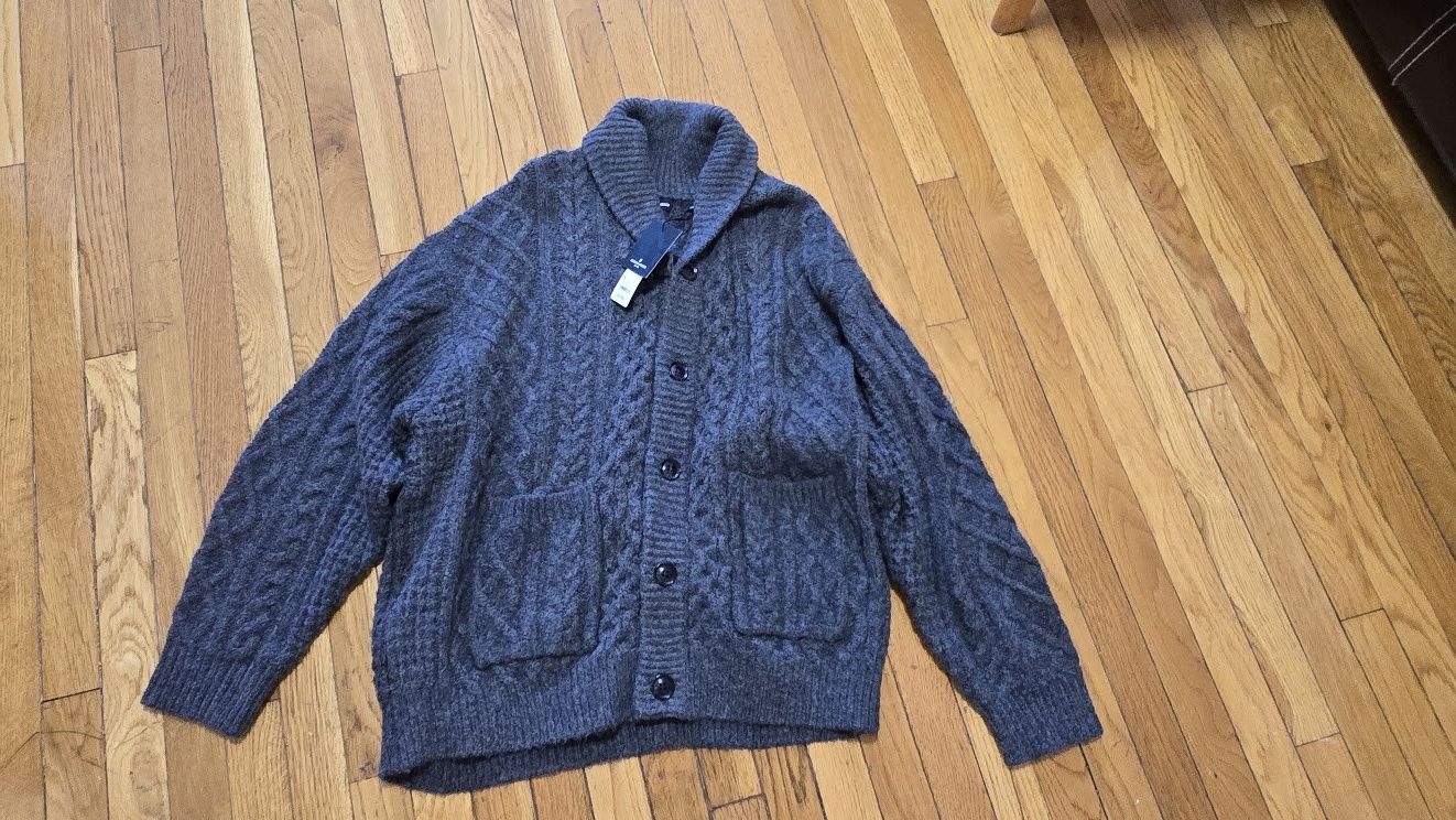 GU GU Engineered Garments Cable Shawl Cardigan Gray Size XL Size US XL / EU 56 / 4 - 3 Thumbnail