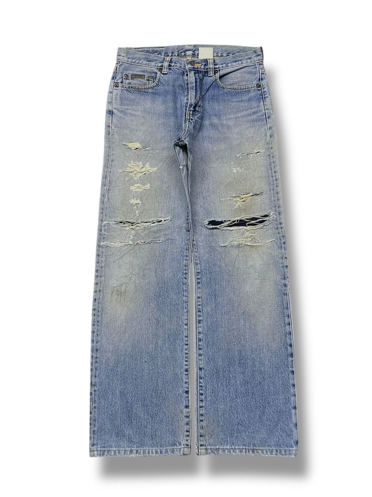 Calvin Klein Vintage Calvin Klein Jeans - Faded Light Wash, Distressed Size US 29 - 2 Thumbnail
