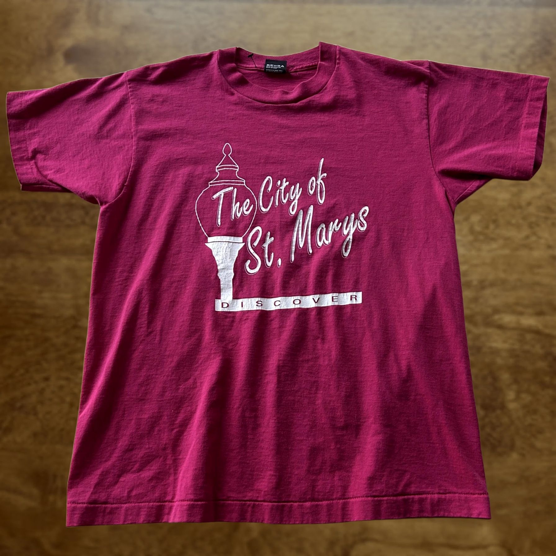 Vintage VINTAGE Screen Stars Best City of St Marys Shirt Mens L Pink Crew Neck Tee Size US L / EU 52-54 / 3 - 1 Thumbnail