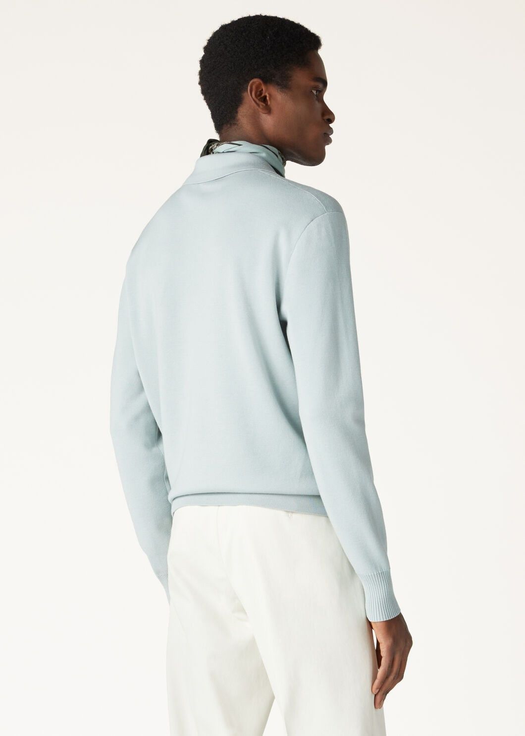 Loro Piana o1w1db10725 FAL5279 Buttonless Polo Shirt in Light Blue Size US S / EU 44-46 / 1 - 4 Thumbnail