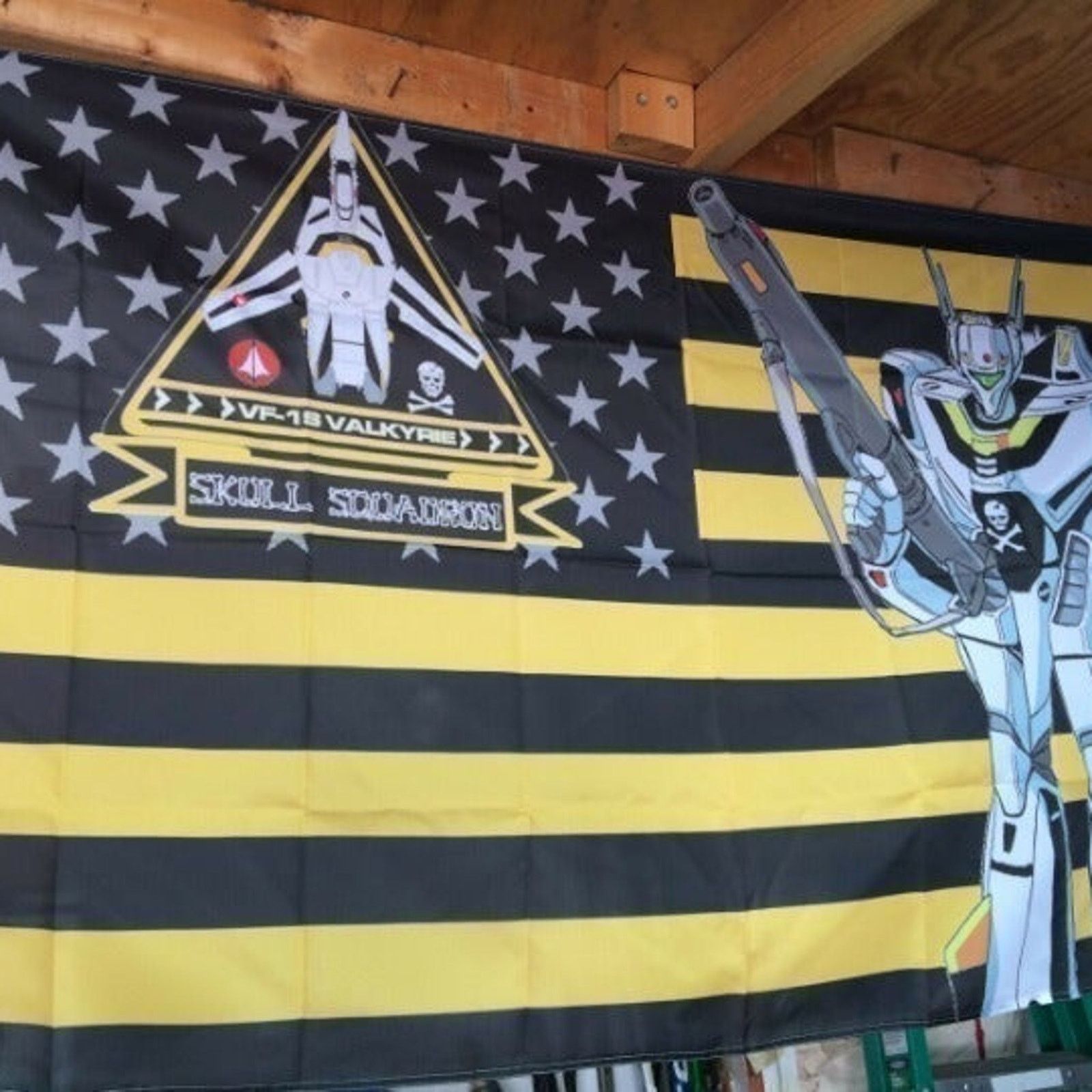 Other Robotech Macross 5ft Veritech Flag Rick Skull Squadron Size ONE SIZE - 3 Thumbnail