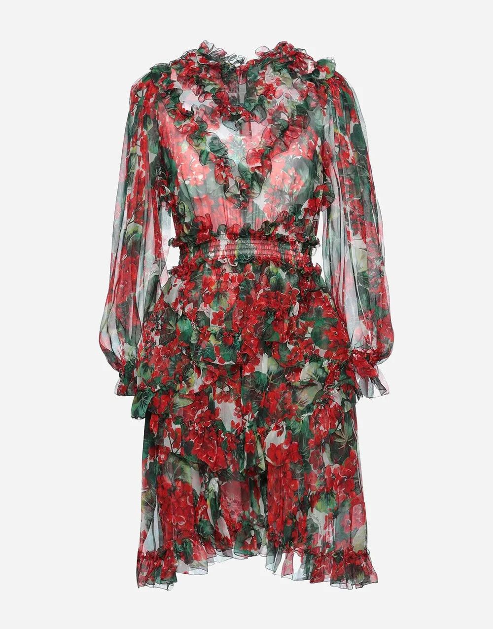 Dolce & Gabbana o1y0825 Crewneck Mini Dress in Multicolor Size XS / US 0-2 / IT 36-38 - 1 Thumbnail
