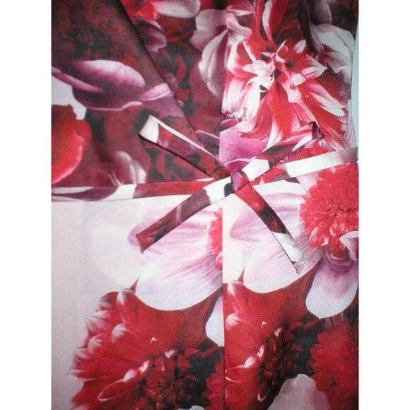 Carolina Herrera Designe Carolina Herrera $2490 Pink Silk Dress Floral Red 12 Size XL / US 12-14 / IT 48-50 - 6 Thumbnail