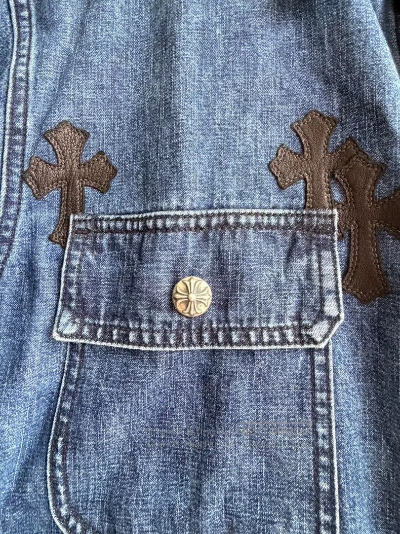 Chrome Hearts Chrome Hearts Size M Cowboy cross leather work dog frock sh Size US M / EU 48-50 / 2 - 3 Thumbnail