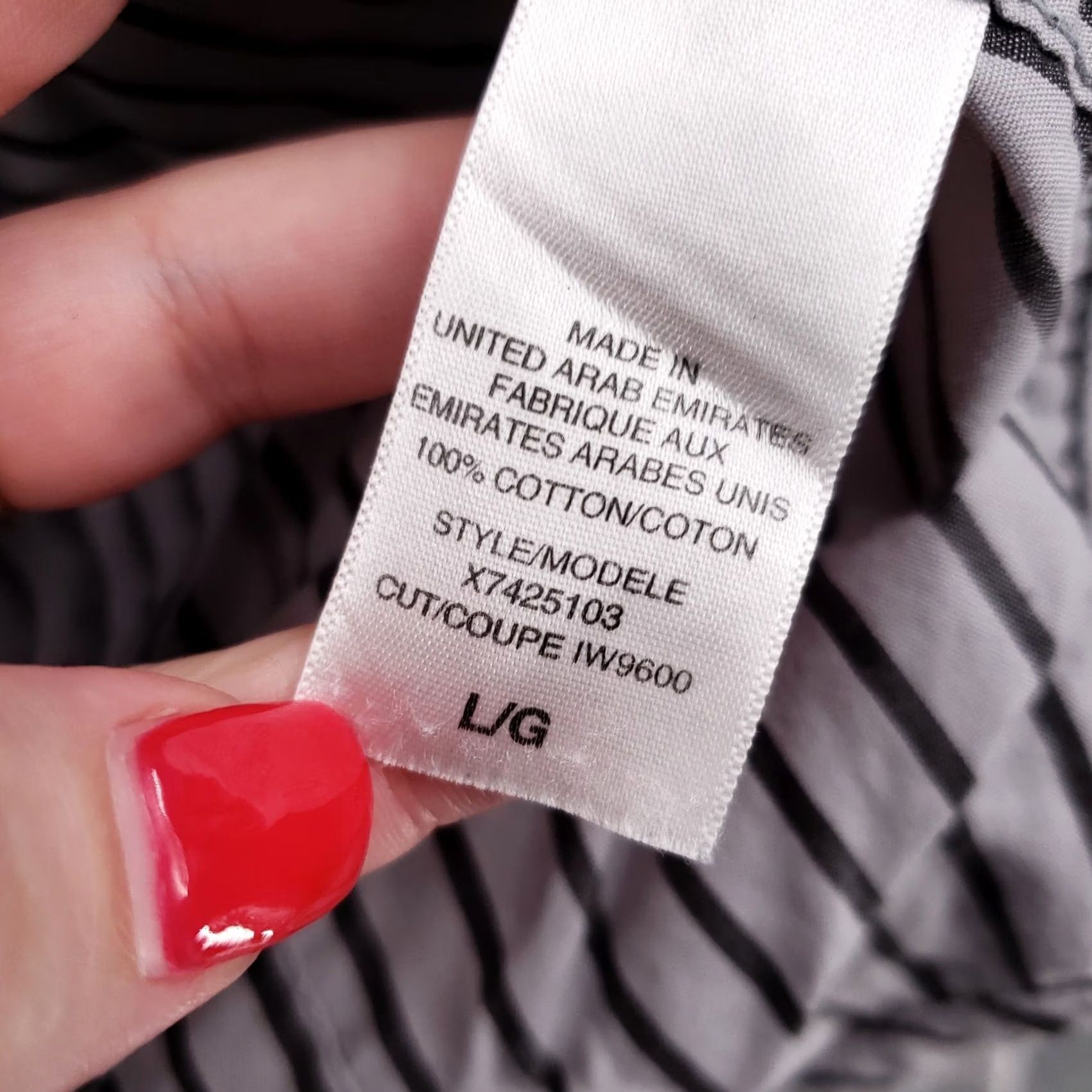 Guess GUESS Shirt Mens L Large Casual Button-Up Gray Striped Long Sleeves Cotton Womens Size L / US 10 / IT 46 - 4 Thumbnail