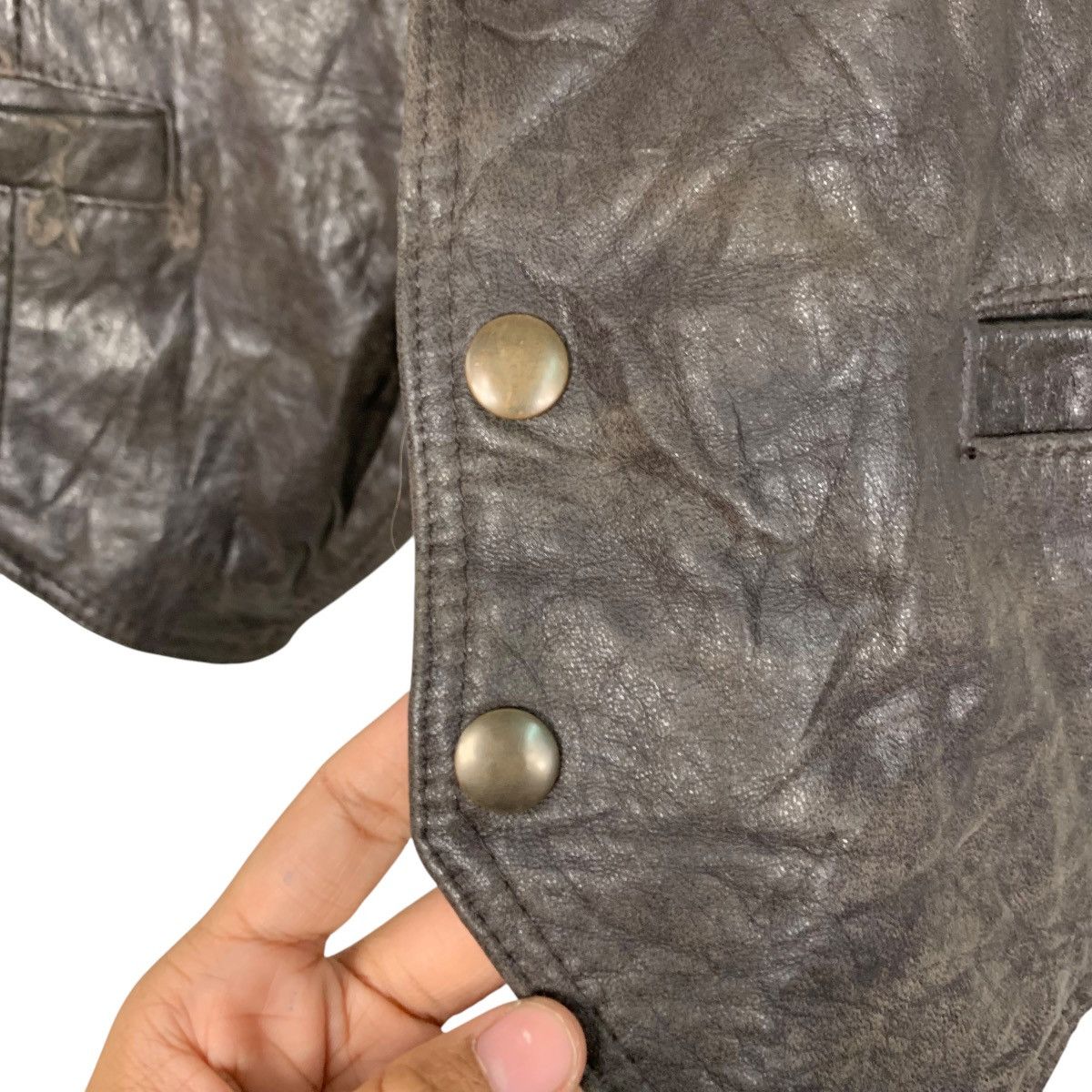 Vintage Vintage 90’s Brown Leather Vest #2759-C124 Size US S / EU 44-46 / 1 - 11 Thumbnail