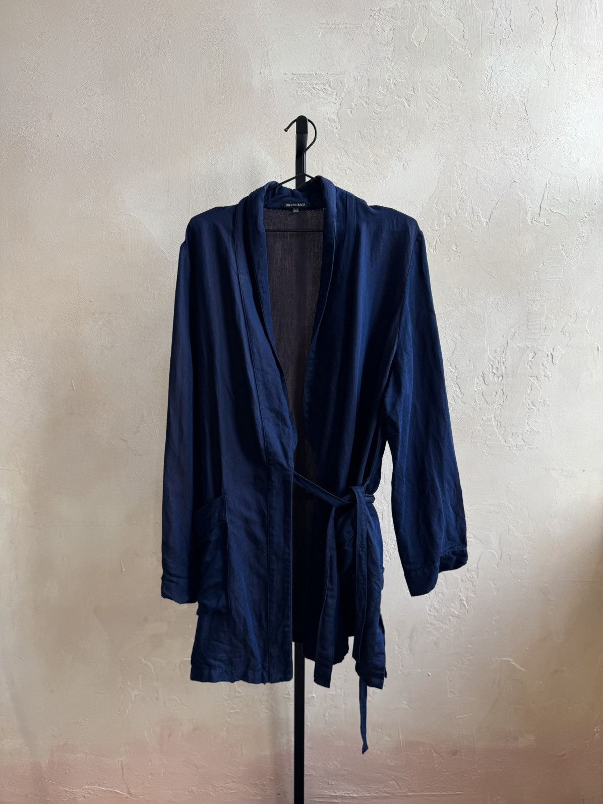 Ann Demeulemeester KIMONO DEEP INDIGO BLUE / UMBER CARDIGAN SWEATER Size US L / EU 52-54 / 3 - 1 Thumbnail