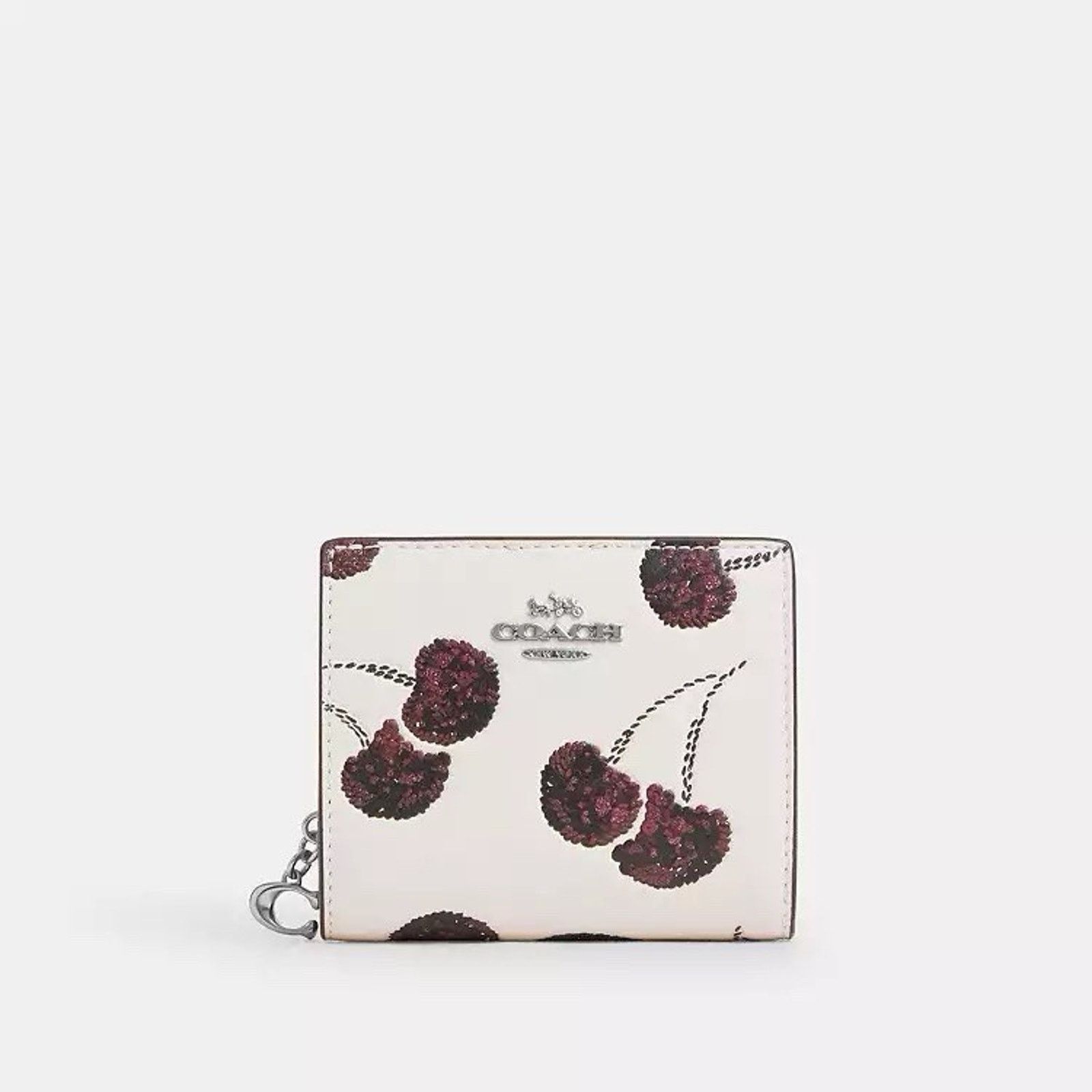 Coach NWT Coach Snap Wallet With Cherry Print CDF19 Chalk Silver Size ONE SIZE - 4 Thumbnail