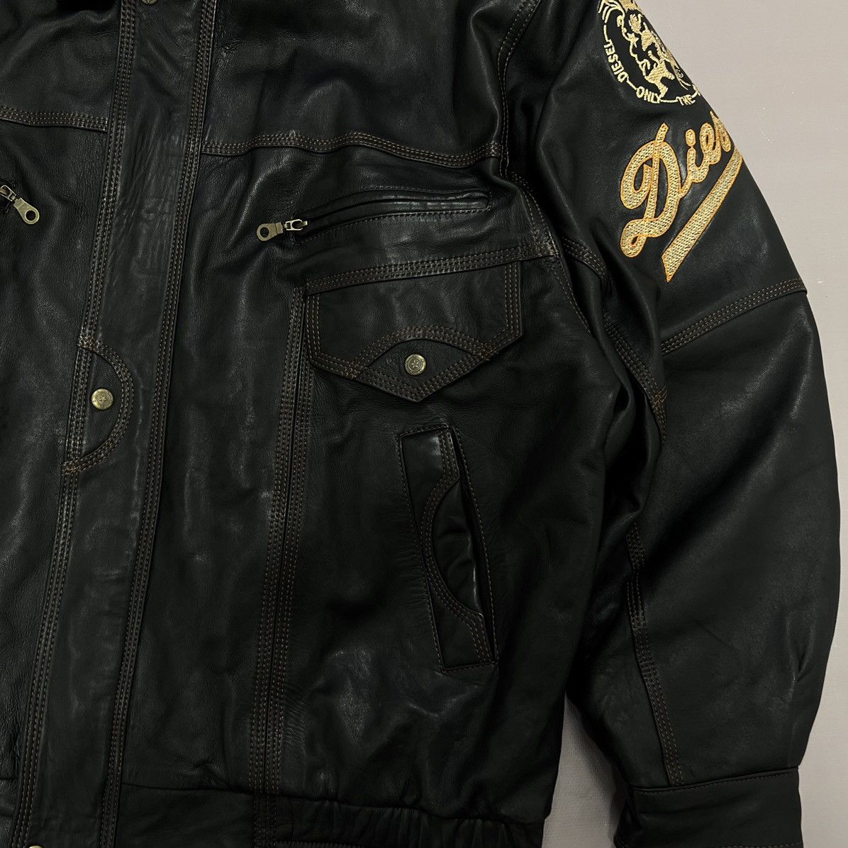 Rare Vintage Diesel New World Basic Leather Jacket 90's