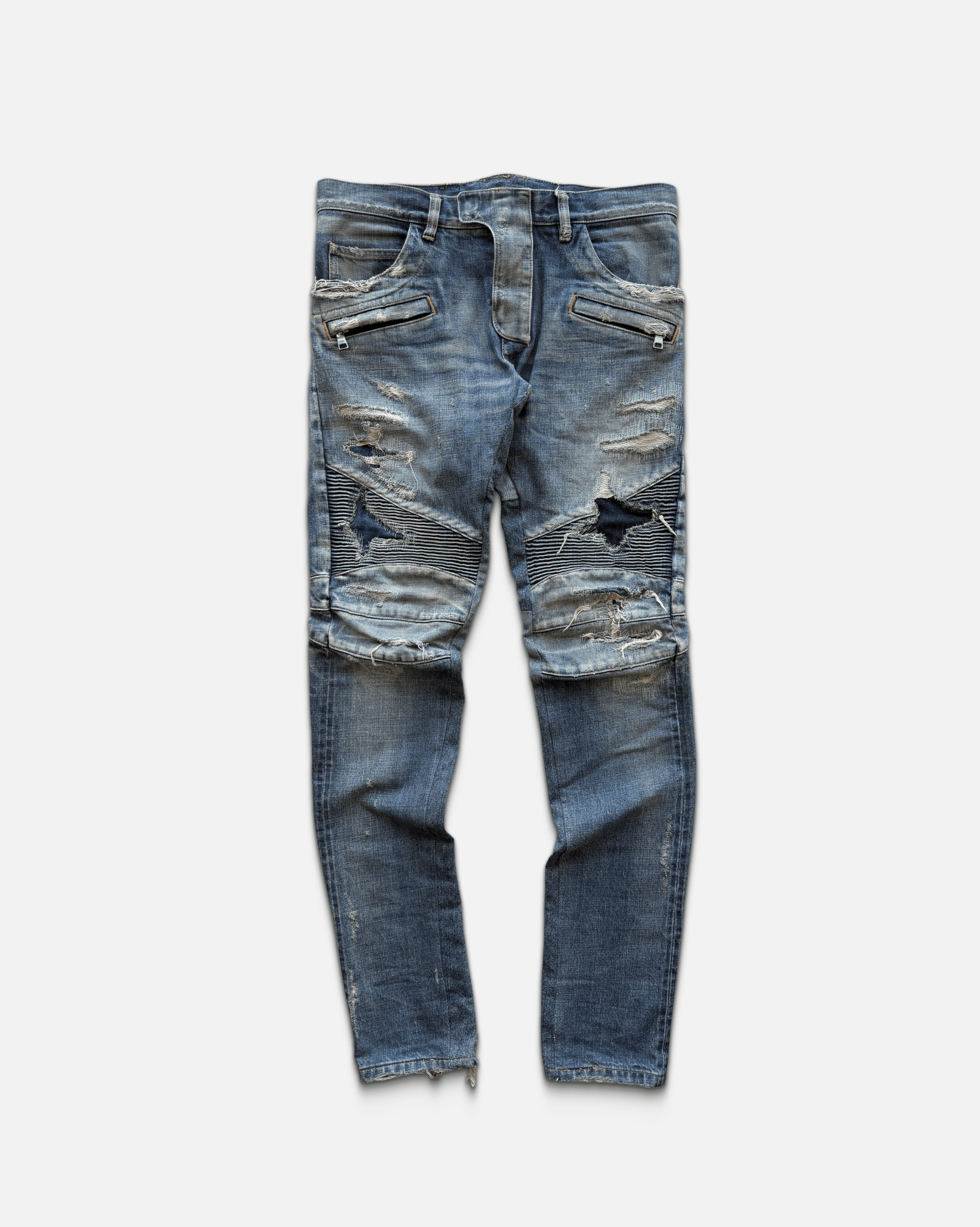 Balmain Balmain FW13 Destroyed Moto Biker Jeans Size US 32 / EU 48 - 1 Thumbnail