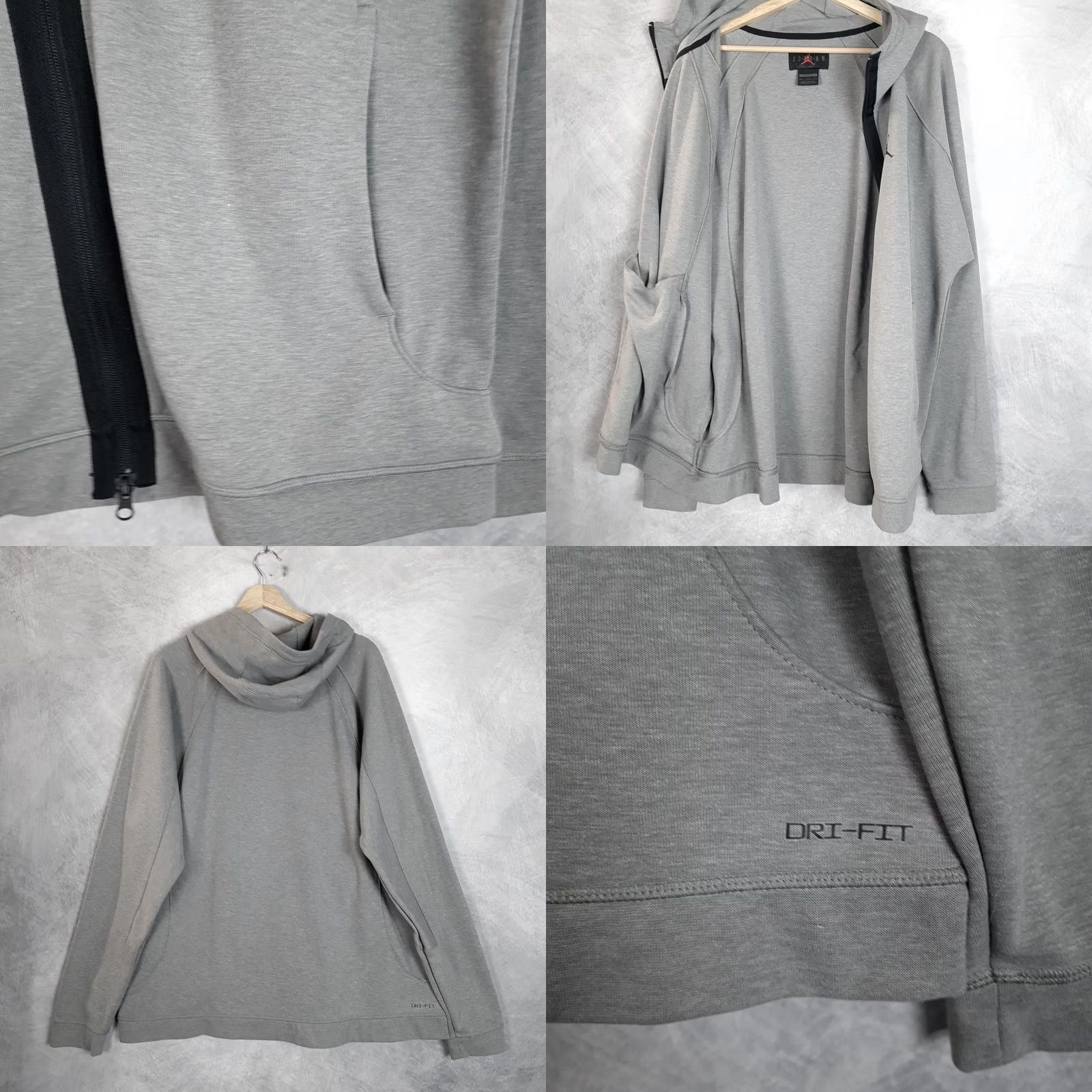 Jordan Brand Jordan Dri-FIT Hoodie Mens 2XL Gray Full Zip Jumpman Sweatshirt Size US XXL / EU 58 / 5 - 8 Thumbnail